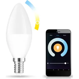 Spectrum Smart LED Kerze 5W = 35W E14 matt Warmweiß bis Tageslichtweiß 2700K - 6500K Tuya Wi-Fi dimmbar