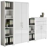 BMG Möbel Tabor Aktenschrank 22 x 40 x 180 weiß