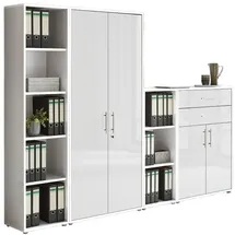 BMG Möbel Tabor Aktenschrank 22 x 40 x 180 weiß
