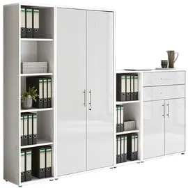 BMG Möbel Tabor Aktenschrank 22 x 40 x 180 weiß