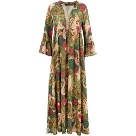 Aniston CASUAL Maxikleid Blumen/Paisley Grün/Orange/Pink/Schwarz 40