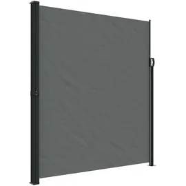 vidaXL Seitenmarkise, Wandmarkise mit PU-Beschichtung, Sichtschutz für Balkon Terrasse Garten, Windschutz Markise, Ausziehbar Anthrazit Polyester