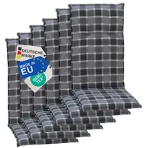 nyvi Hochlehnerauflage 6 St. grau kariert