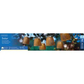 Lumineo LED Solar Lichterkette Lampenschirme 4,5m - Solarlichterkette Solarkette Gartenbeleuchtung Partylichterkette Außen Garten, Balkon, Solarstring, Beleuchtung de Garten, Außenbele... Beige
