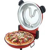 Sirge OSOLEMIO Pizzaofen 1200 W - 400 °C - [Neuheit Stein schwarz ] - Durchmesser 30cm - Pizzaofen in 5 min. - Doppelte Energie-Effizienz. Kurzzeitmesser 15 min, Rot