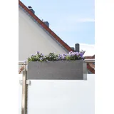 Vivanno Balkonkasten Blumenkasten zum Aufhängen Fiberzement Milano Benno, Grau 22 x 62 x 21,5 cm