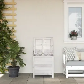 furnicato Gartentruhe 50 x 49 x 56,5 cm Weiß