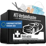 HELDENWERK Auto Verbandskasten 2025 europaweit einsetzbar & geprüft (StVO konform) - KFZ Erste-Hilfe-Set Verbandskasten DIN 13164 zertifiziert - PKW Verbandkasten Tasche, Erste Hilfe Kasten