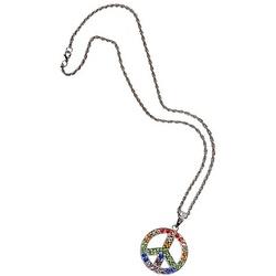 Peace-Kette, silber/bunt