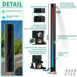 Clanmacy Solardusche 20-60 Liter | schwenkbarem Duschkopf & Fußdusche | Schwarz/Silber | bis 60°C | mit Gartenschlauch - Schwarz