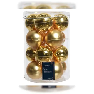 Christmas Decorations 16 Christbaumkugeln Glas 8cm Gold
