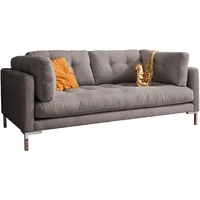 2-Sitzer TRENDS BY HG "Landau", grau, B:183cm H:75cm T:92cm, Sofas, in Cord-Stoff mit Metallfuß