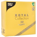 Papstar 50 Servietten "ROYAL Collection" 1/4-Falz 33 cm x 33 cm gelb