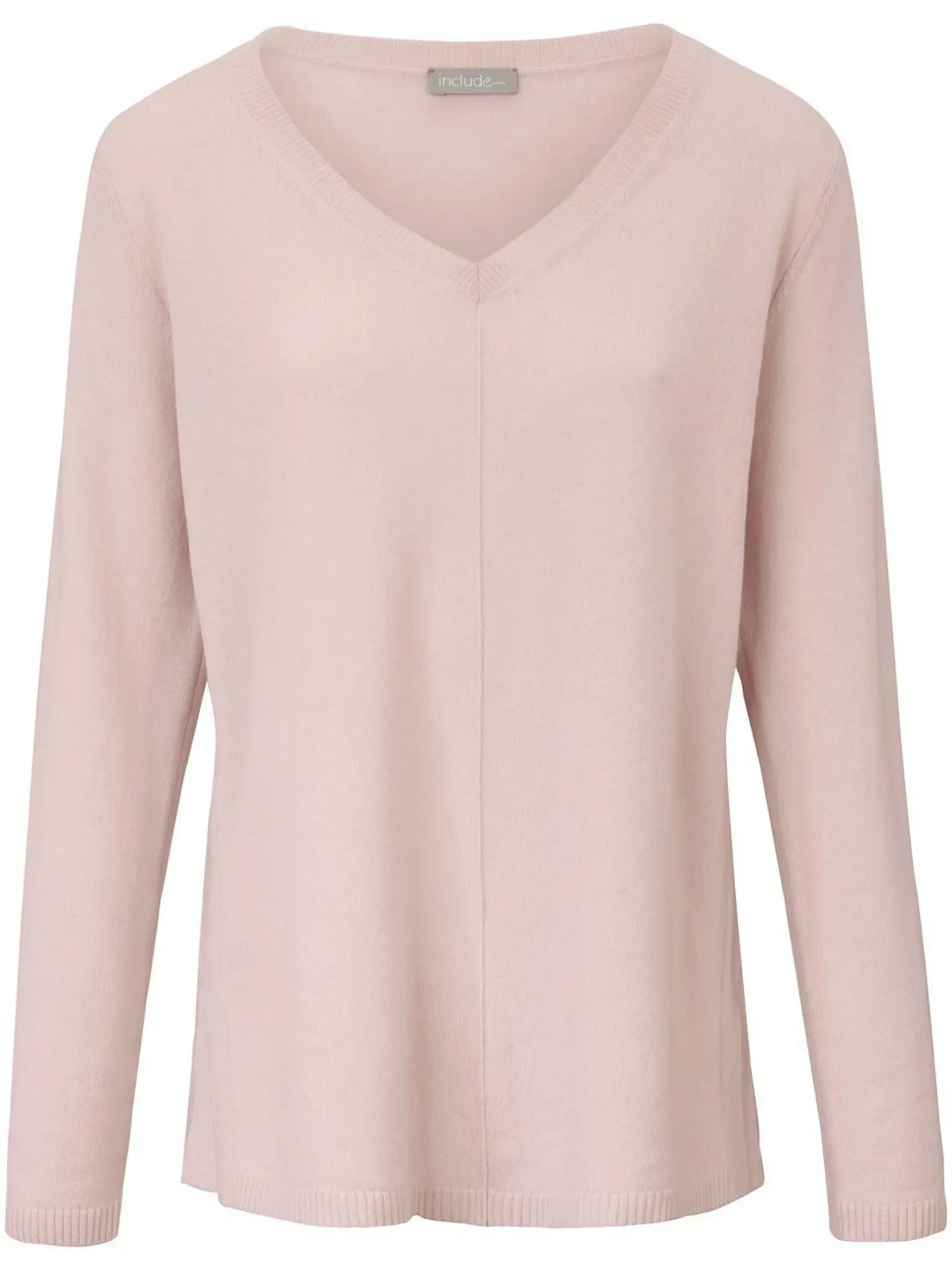 Le pull décolleté V 100% cachemire  include rosé