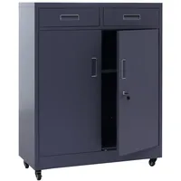 Mendler HWC-O89 Aktenschrank 116x90x40 cm dunkelgrau