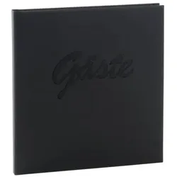 Gästebuch Leder, 23x25cm, schwarz