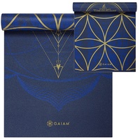 Gaiam Premium Reversible Metallic Yoga Mat Sun Moon 6mm - blau