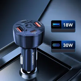 wozinsky Kfz-ladegerät 2x Usb-c 2x Usb-a 60w - Schwarz