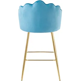 SalesFever »Clam Barstuhl mit Stil« Set, 2er Set, Extravagantes Muscheldesign im praktischen 2er Set, blau Textil, konisch, 52x100x54 cm, Esszimmer, Barmöbel, Barhocker