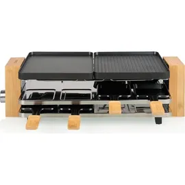 Princess Raclette Pure 8 Personen 1300 W, Schwarz, Holz