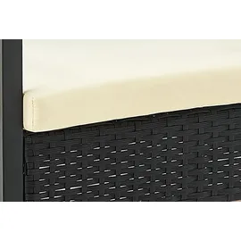 Happy Home 3tlg. Casual-Set Balkonset Sitzgruppe schwarzes Rattan mit Sitzkissen in beige