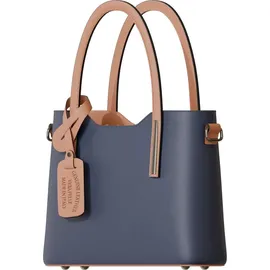 KMISSO 30637 Henkeltasche Leder Blu/Cuoio