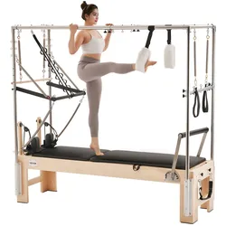 VEVOR Pilates Reformer Holz Pilates Maschine Heim-Fitnessstudio Trainingsgerät