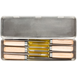 PFERD Schlüsselfeilen-Set mit Holzheft 6-tlg. 100mm Hieb 2 für filigrane Feilarbeiten (11700265)