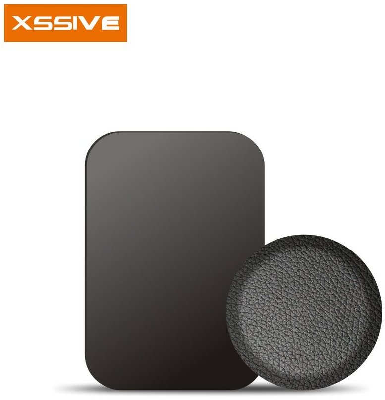Xssive 5er Pack mit 2 Platten Metallplättchen für Magnet Handy Halterung Auto Metallplatte Selbstklebend Smartphone-Halterung schwarz