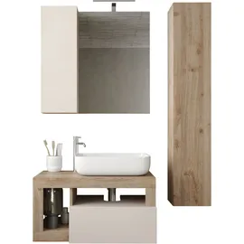 WELLTIME Hängeschrank WELLTIME "Hamburg", braun (eiche cadiz nb), B:25cm H:138cm T:26cm, FSC-zertifizierter Holzwerkstoff, Schränke, Hängeschrank, Badschrank mit 1 Tür, Höhe 138 cm, Breite 25 cm