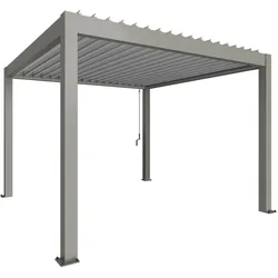 Pergola BIOHORT "3,5 x 3,5", silber, metallic, Pergolen, stilvoller Schattenspender für mehr Komfort im Freien