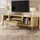Okwish TV-Schrank 165x37x46 cm Beige/Massivholz