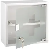 Excellent Houseware Moderner Medizinschrank - mit Schloss - aus Edelstahl - Schwarz