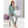 wäschepur Schlafanzug WÄSCHEPUR, Damen, Gr. 44/46, grün (jade, bedruckt), 50% Baumwolle, 50% Modal, Homewear-Sets Schlafanzug