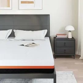 vidaXL Matratze Weiß und Grau 200 x 200 cm Gel-Speicherschaum