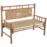 VidaXL Gartenbank mit Auflage 120 cm Bambus