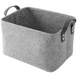 Aufbewahrungskorb Mit Zwei Griffen, Filzkorb Für Spielzeug, Bücher, Zeitschriften-33cm23cm20cm-grey