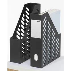 HAN Stehsammler Klassik antistatischer, schwermetallfreier Kunststoff schwarz , DIN A4