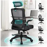 luxuskollektion Ergonomischer Bürostuhl mit Lendenstütze, Kopfstütze, klappbaren