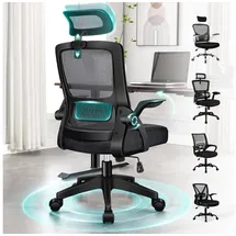 luxuskollektion Ergonomischer Bürostuhl mit Lendenstütze, Kopfstütze, klappbaren