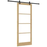 vidaXL Haustür Schiebetür ORKDAL Natürlich und Schwarz 93 x 232 cm (1-St) schwarz
