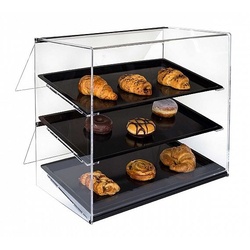 Neutrale Vitrine 3 Ebenen 360o-Ansicht.