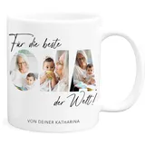 Tasse Beste Oma Fototasse mit eigenem Foto und Text Geschenkidee Muttertag Kleines Geschenk Danke Großmutter Kaffeetasse aus Keramik 330 ml