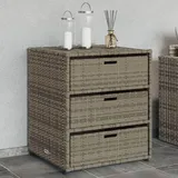 Myheimly Gartenschrank, Geräteschrank mit viel Stauraum, Beistellschrank Schrank mit Türen, Balkonschrank Terrassenschrank, Poly Rattan Gartenschrank Grau,55 x 59 x 69 cm