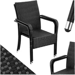 tectake® Rattanstuhl, widerstandsfähig, bodenschonend, stapelbar, 58 x 67 x 90 cm, Belastbarkeit 120 kg