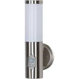 LINDBY Außenwandleuchte Edelstahl 36,5 cm inkl. Bewegungsmelder grau