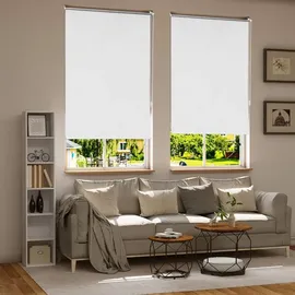 Woltu Verdunklungsrollo Klemmfix 85 x 150 cm Weiß