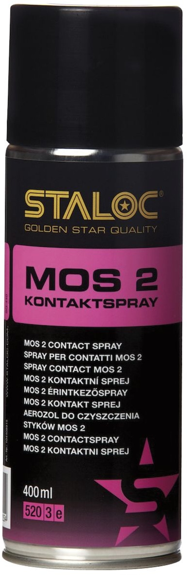 STALOC Kontaktspray MoS2 ; Kontakt-Öl ; reinigt Kontakte, Sicherungen, Kabelanschlüsse uvm. ; 400 ml
