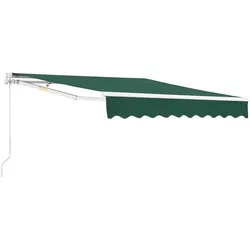 DELUKE® Gelenkarmmarkise 250x200cm - mit Handkurbel | Terrassenmarkise Klemmmarkise Balkonmarkise Sonnenmarkise Sonnenschutz  | Grün