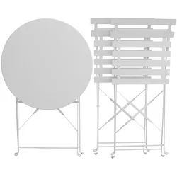 SVITA BERLIN Balkonmöbel Bistroset Stuhl Tisch Garten Bistro Cafe Metall Klappmöbel Weiß